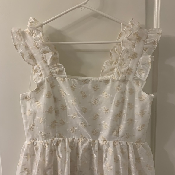 English Factory Sleeveless Ruffle Embroidered Babydoll Dress, size large - Picture 2 of 9